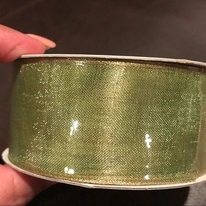1.5” Wide Sage Colored with Light Gold Edge Ribbon